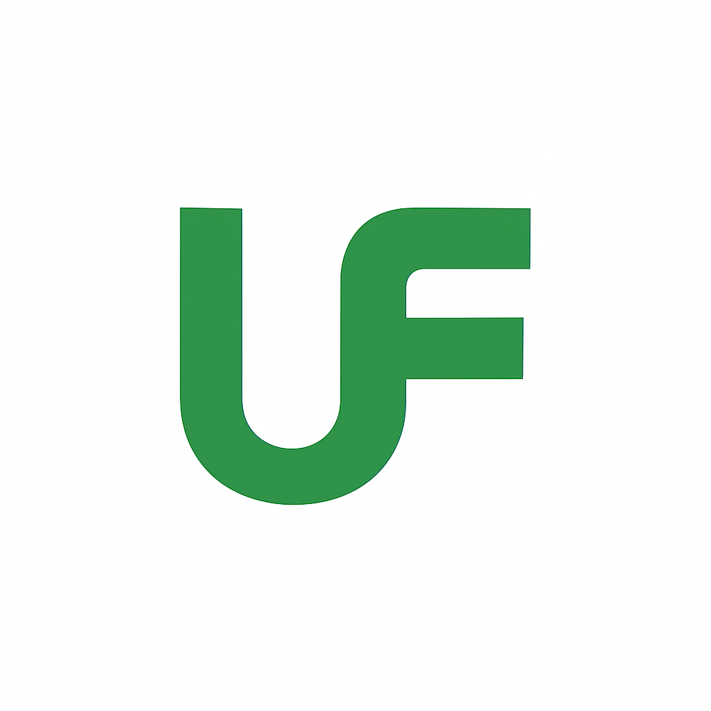 Logo minimaliste _UF_ vert